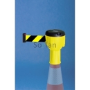 Yellow head for a bollard with a 10 m warning tape - yellow/black
